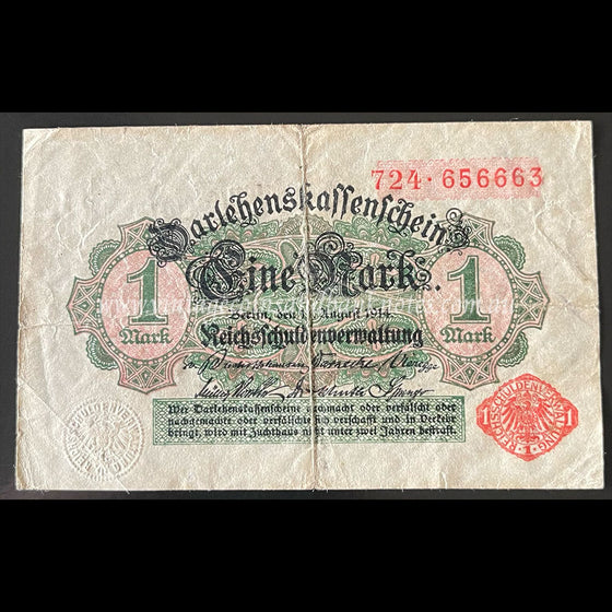 Germany 1914 (1917) Darlehenskassenschein 1 Mark FINE