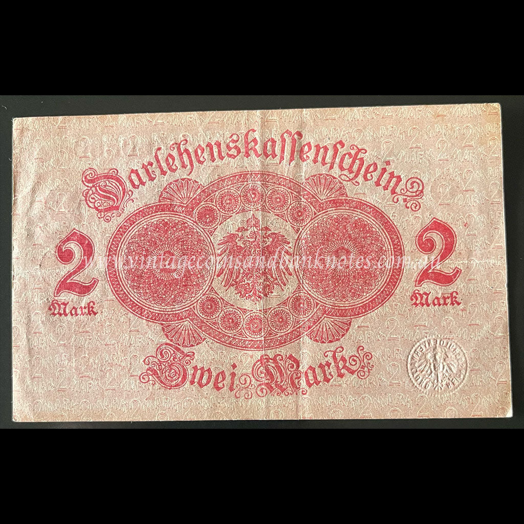 Germany 1914 Darlehenskassenschein 2 Mark VF