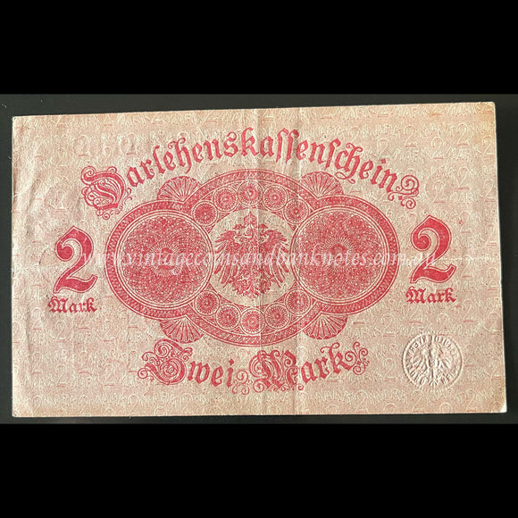 Germany 1914 Darlehenskassenschein 2 Mark VF