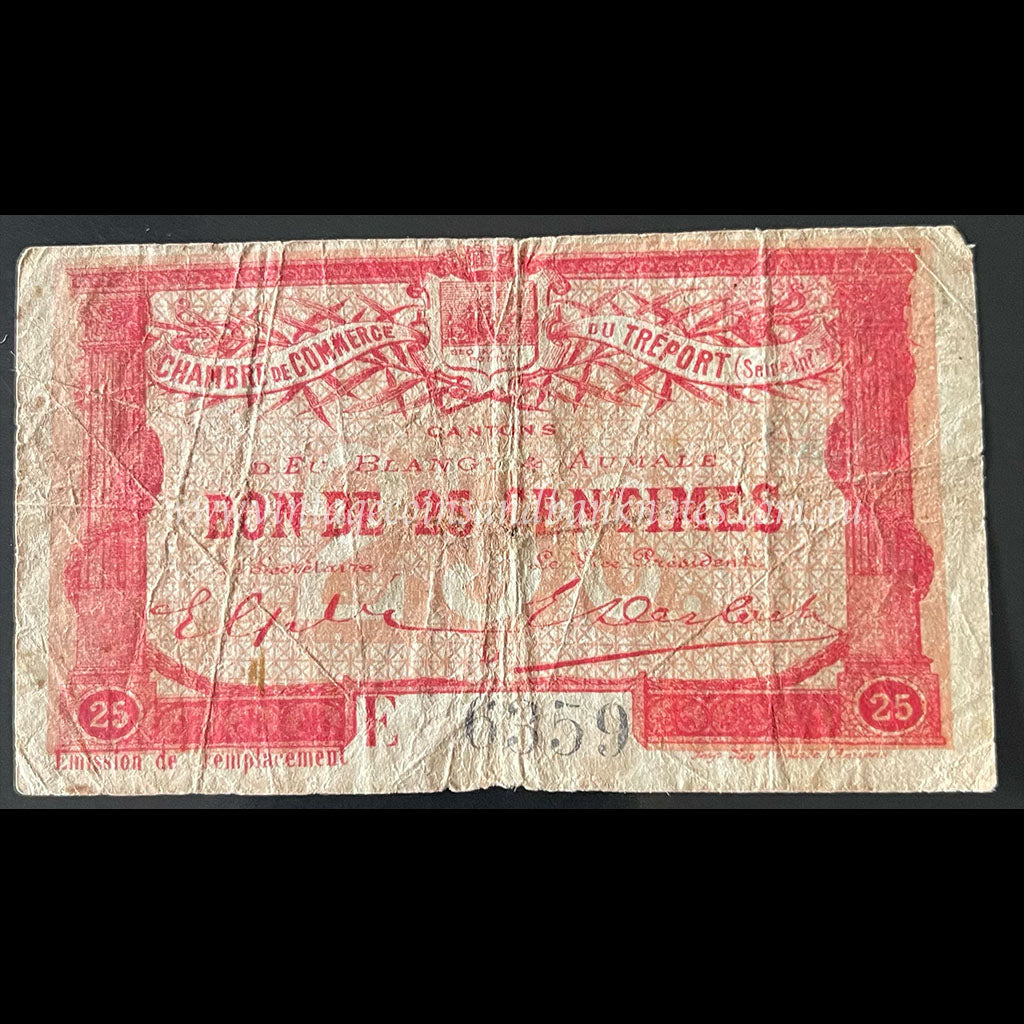 France ND (1916) 25 Centimes VG - Chambre De Commerce Du Tréport