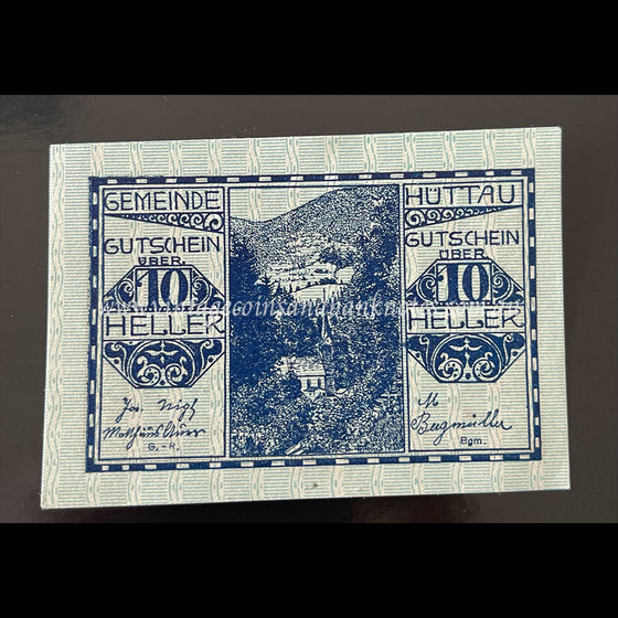 Austria 1920 10 Heller - Hüttau Notgeld UNC