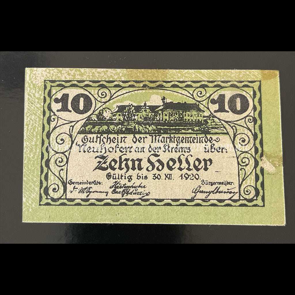 Austria 1920 10 Heller - Neuhofen an der Krems Notgeld aUNC