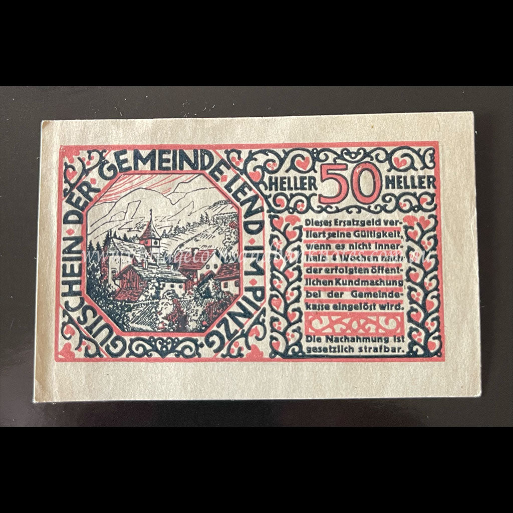 Austria 1920 50 Heller - Lend Notgeld UNC