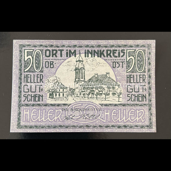 Austria 1920 50 Heller - Ort im Innkreis Notgeld UNC