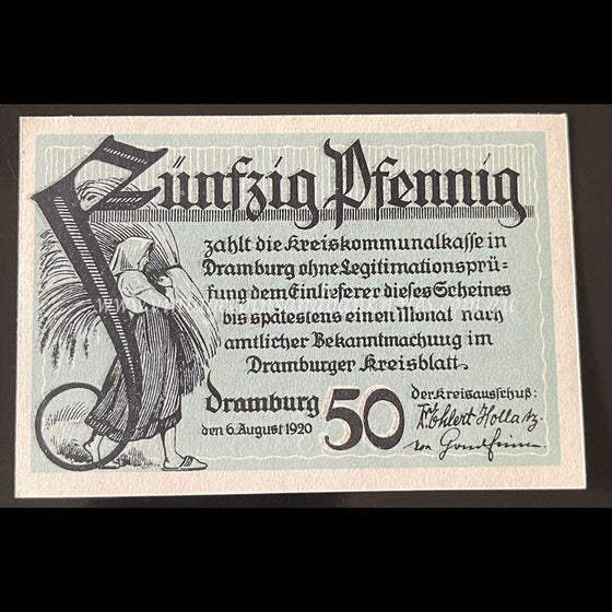 Germany 1920 50 Pfennig - Dramburg Notgeld UNC
