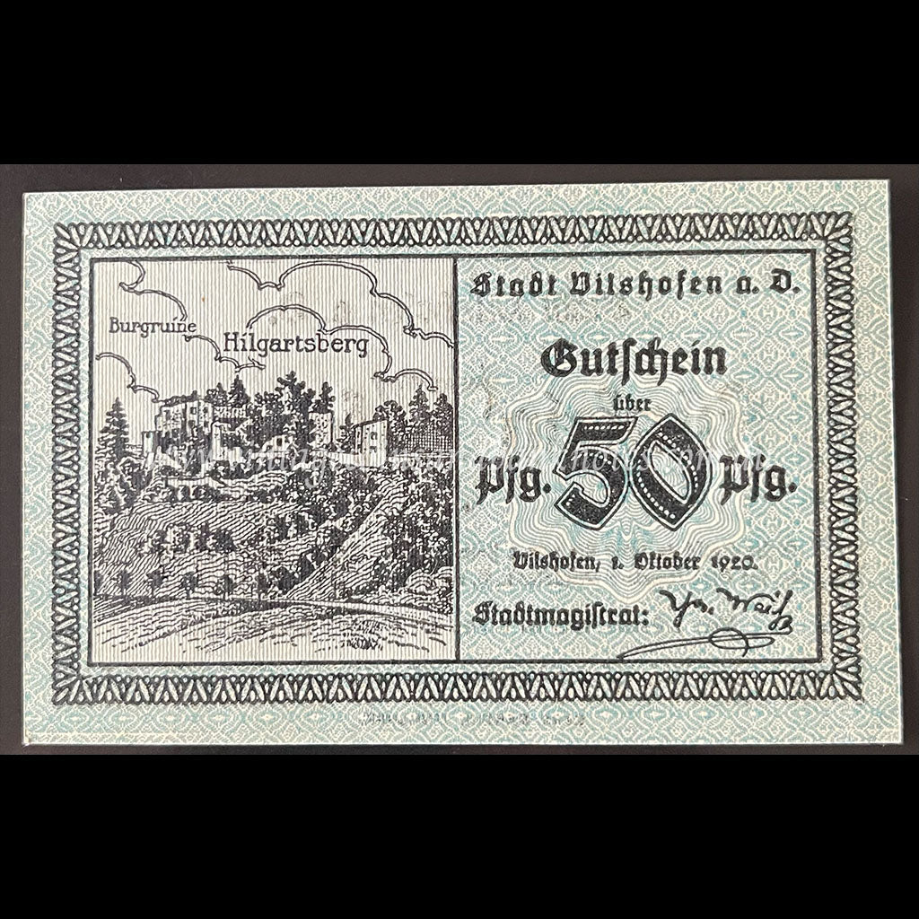 Germany 1920 50 Pfennig - Vilshofen Notgeld UNC