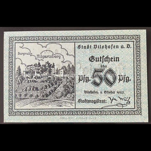 Germany 1920 50 Pfennig - Vilshofen Notgeld UNC