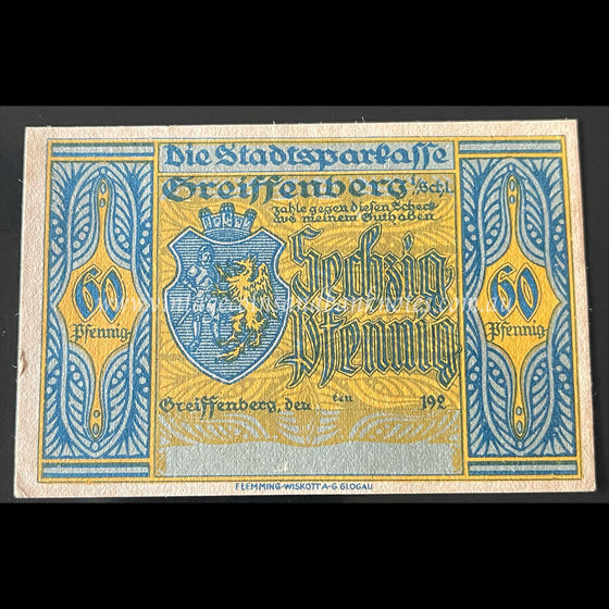 Germany ND (1921) 60 Pfennig - Greiffenberg Notgeld EF