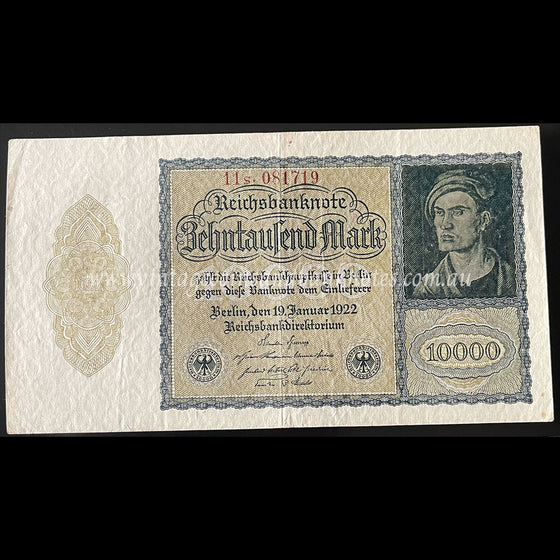Germany 1922 10,000 Mark aUNC
