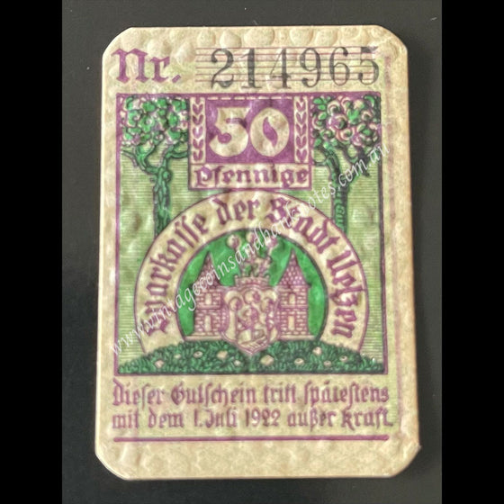 Germany 1922 50 Pfennig - Uelzen Notgeld UNC