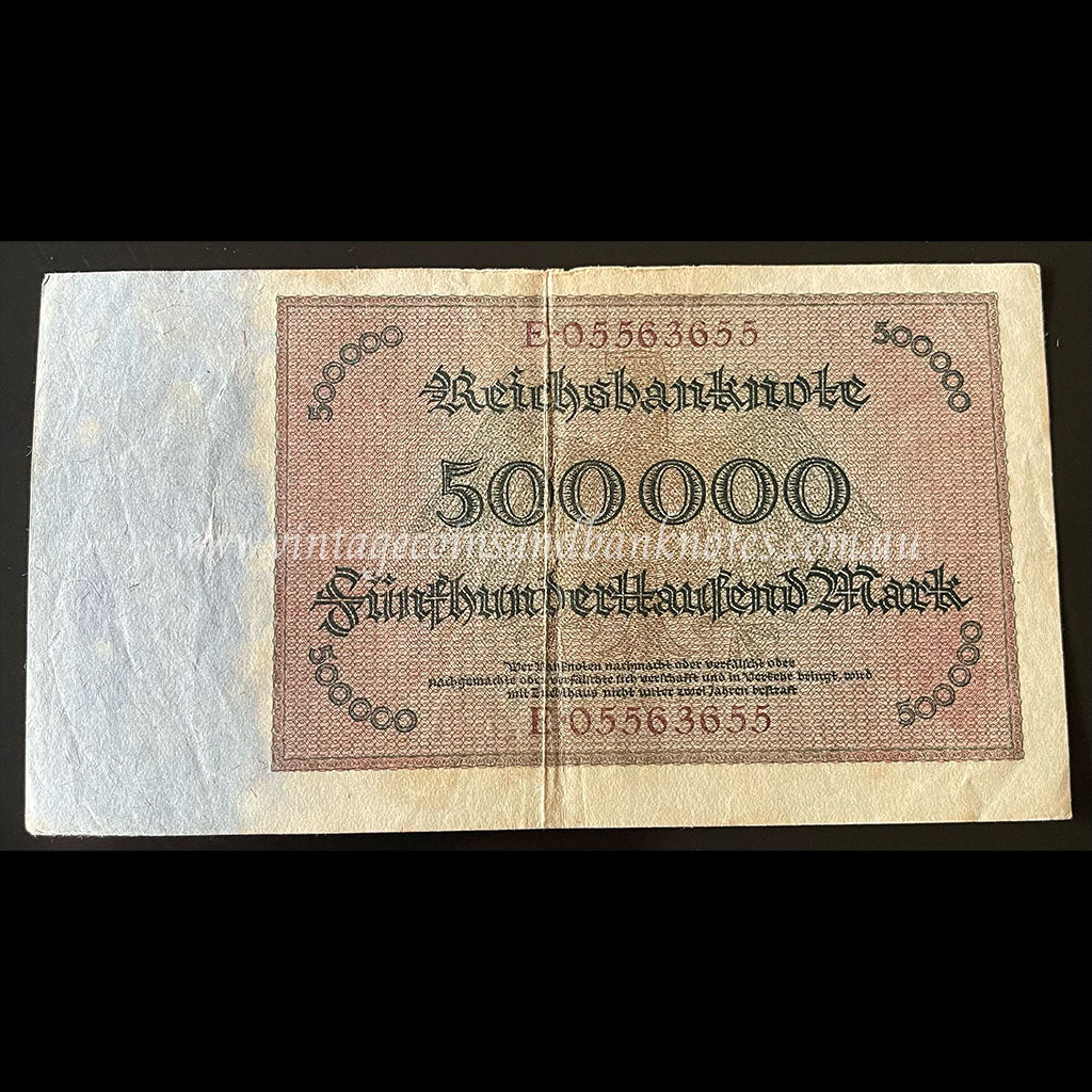 Germany 1923 Reichsbanknote 500,000 Mark gEF