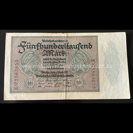 Germany 1923 Reichsbanknote 500,000 Mark gEF