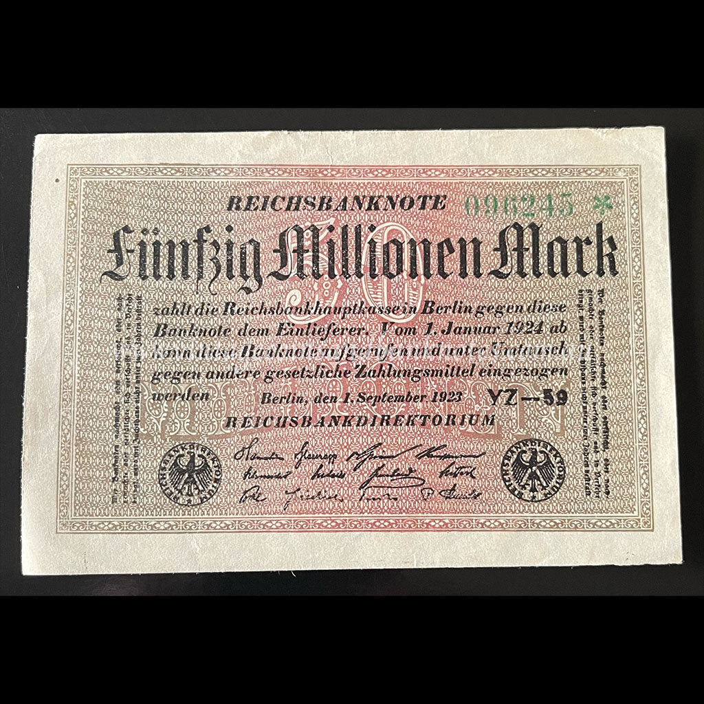 Germany 1923 Reichsbanknote 50 Millionen Mark Star Note aUNC
