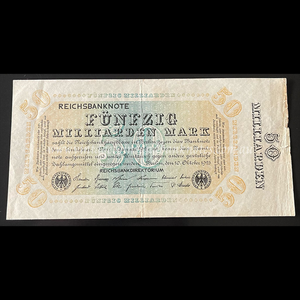 Germany 1923 Reichsbanknote 50 Milliarden Mark aEF