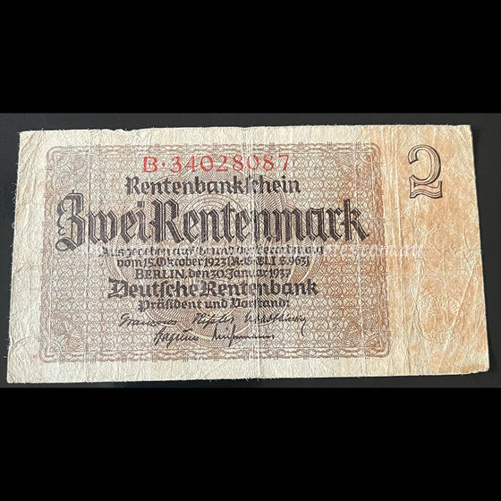 Germany 1937 2 Rentenmark VG