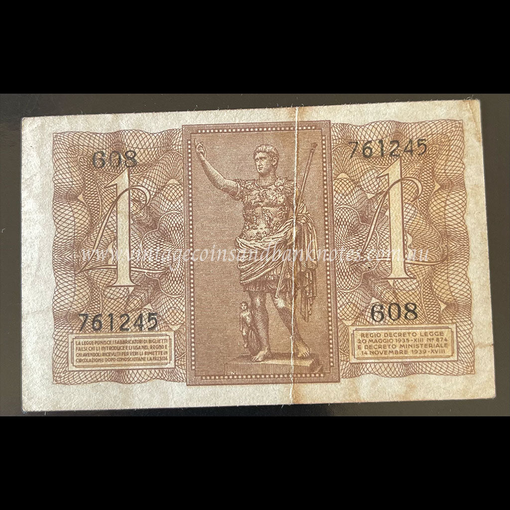 Italy 1939 1 Lire FINE