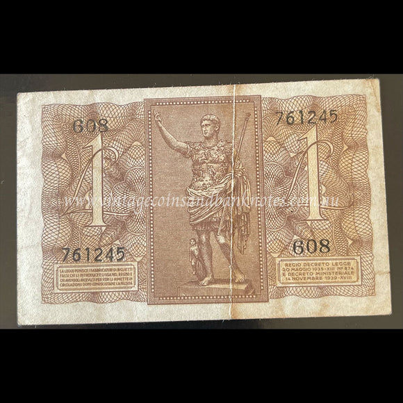 Italy 1939 1 Lire FINE
