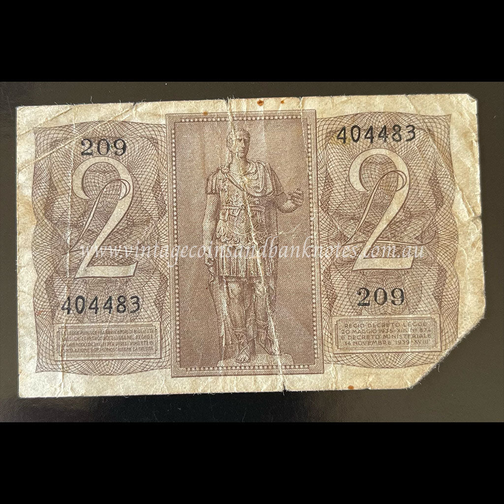 Italy 1939 2 Lire VG