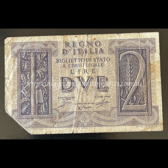 Italy 1939 2 Lire VG