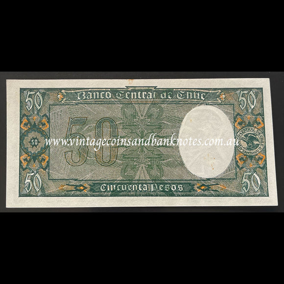 Chile ND (1947-58) 50 Pesos (5 Condores) EF
