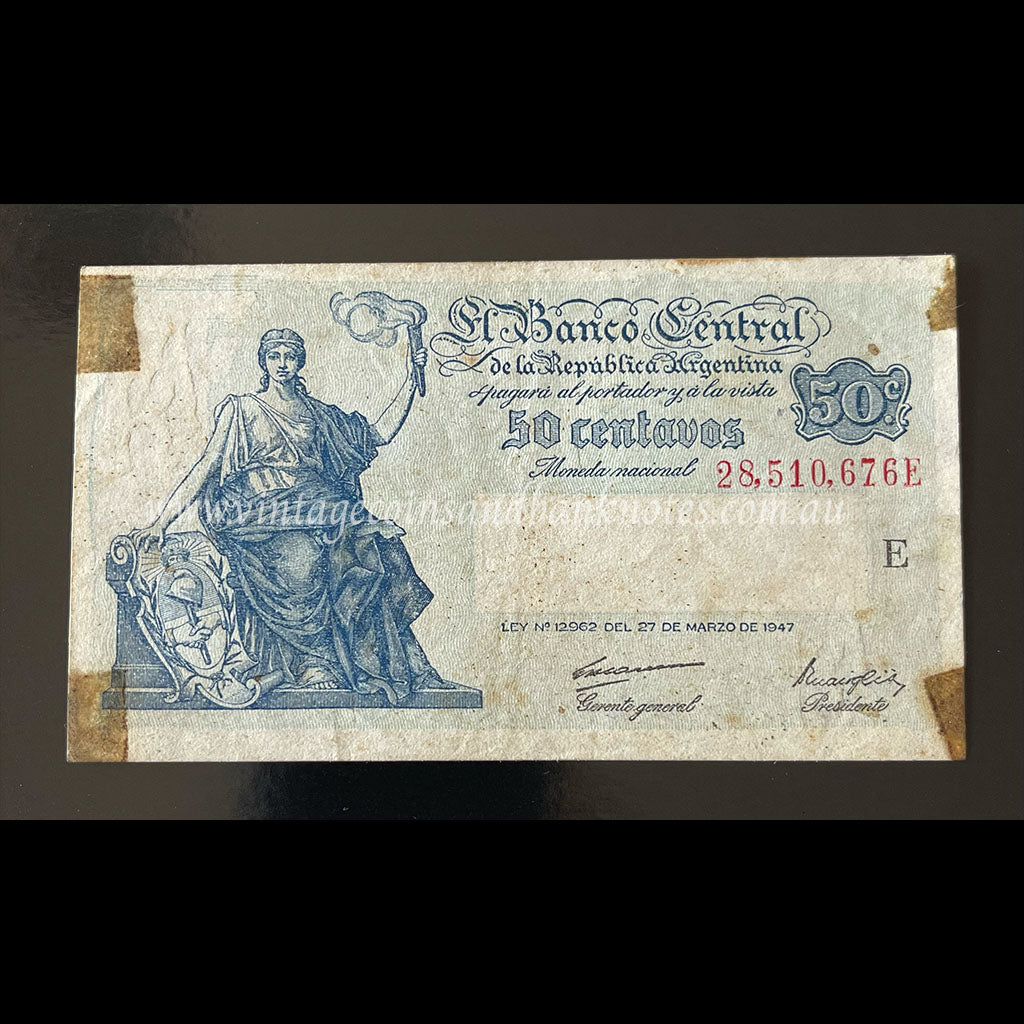 Argentina L.1947 (1948-50) 50 Centavos FINE