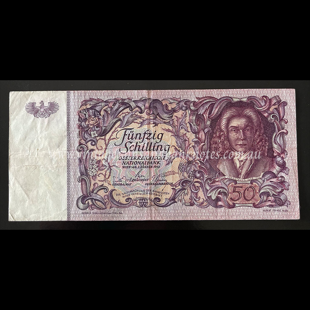 Austria 1951 50 Schilling VF