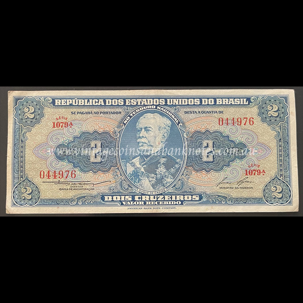Brazil ND (1954-58) 2 Cruzeiros VF