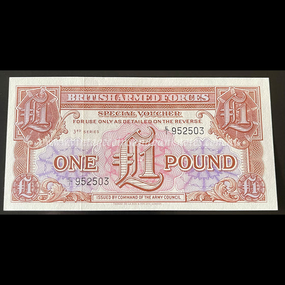 Great Britain Armed Forces ND (1956) 1 Pound Special Voucher UNC