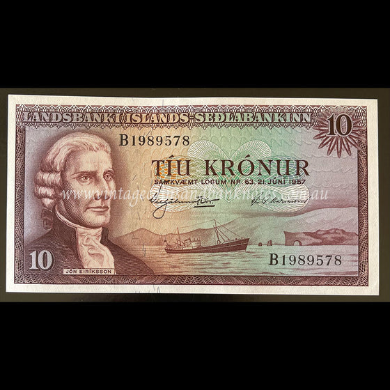 Iceland 1957 10 Krónur UNC
