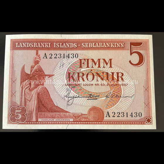 Iceland L.1957 5 Krónur UNC