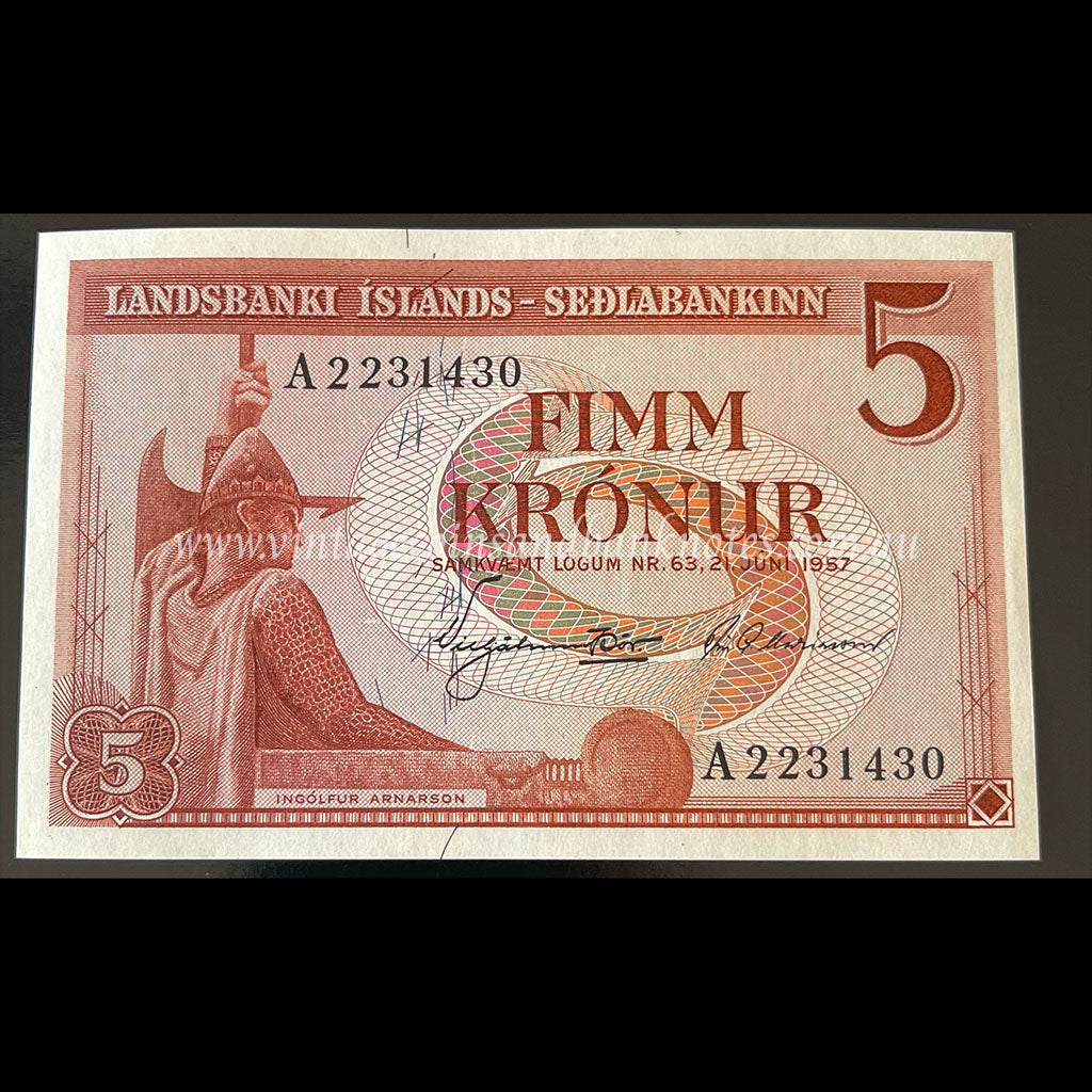 Iceland L.1957 5 Krónur UNC