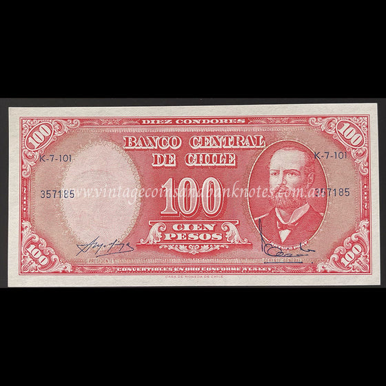 Chile ND (1960-61) 10 Centesimos (on 100 Pesos) UNC