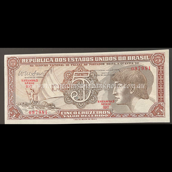 Brazil ND (1961-62) 5 Cruzeiros UNC