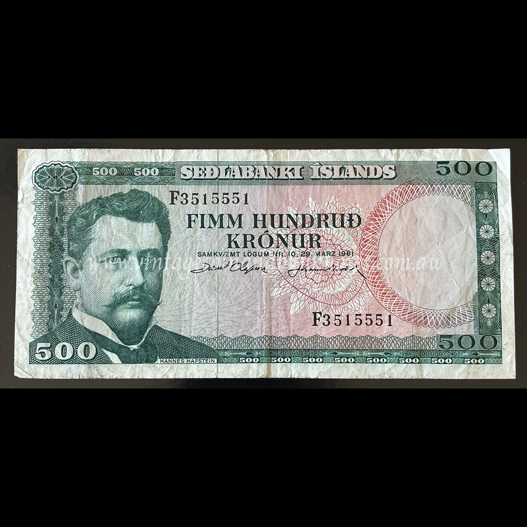 Iceland 1961 500 Krónur VF