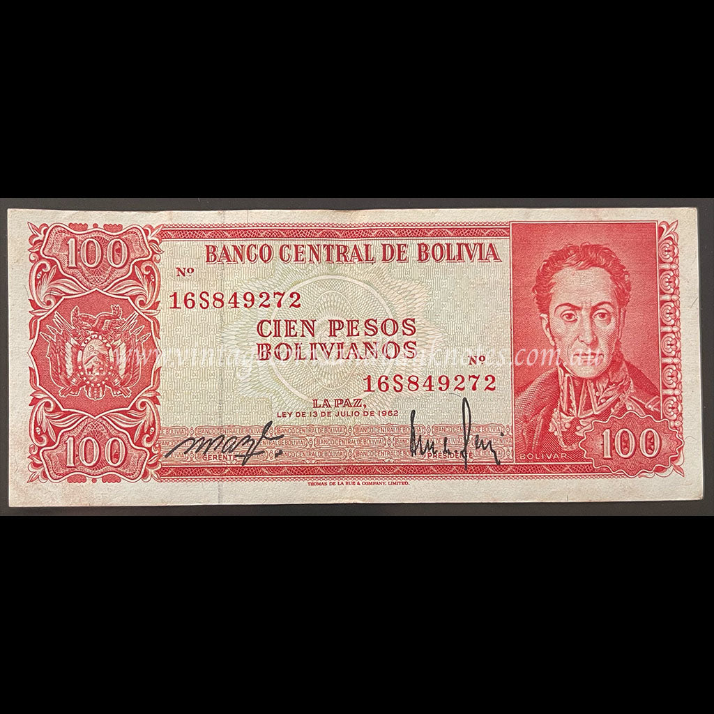 Bolivia ND (L.1962) 100 Pesos Bolivianos gVF