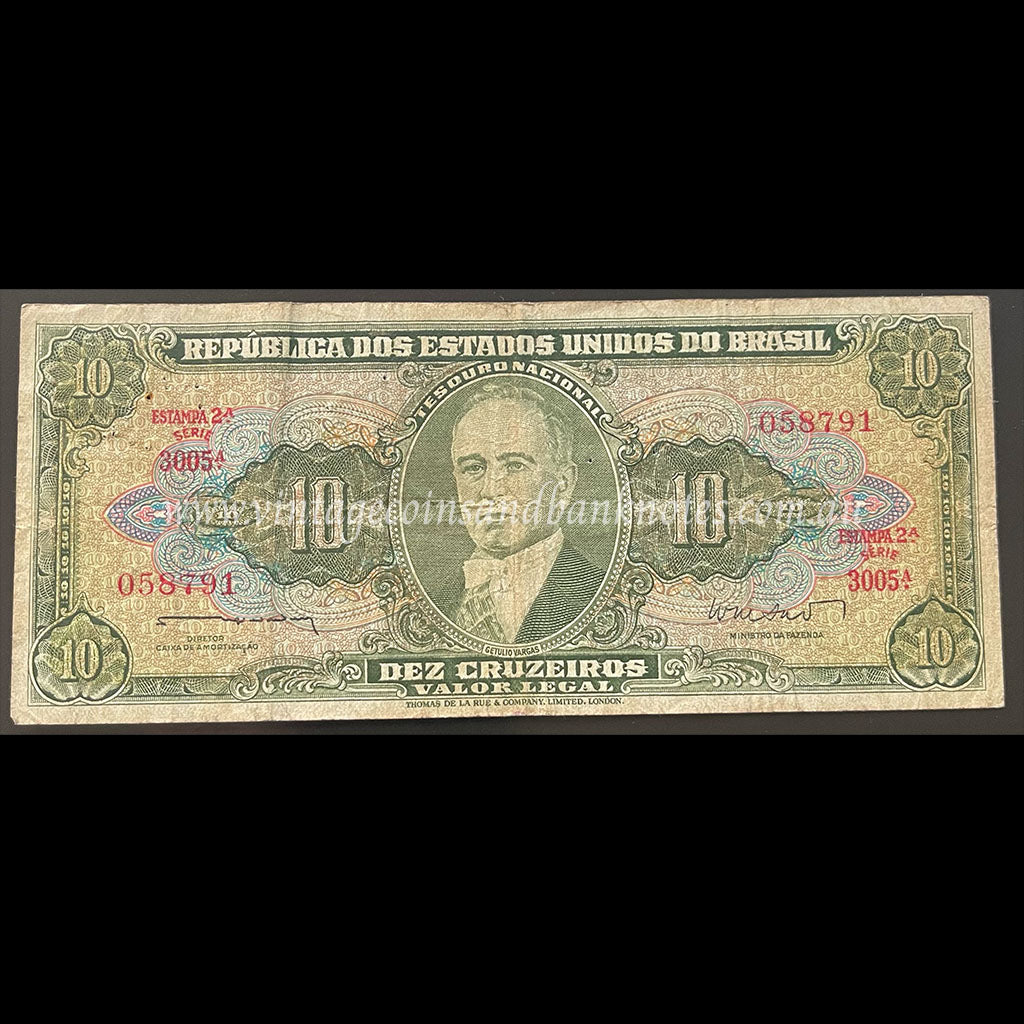 Brazil ND (1962) 10 Cruzeiros FINE