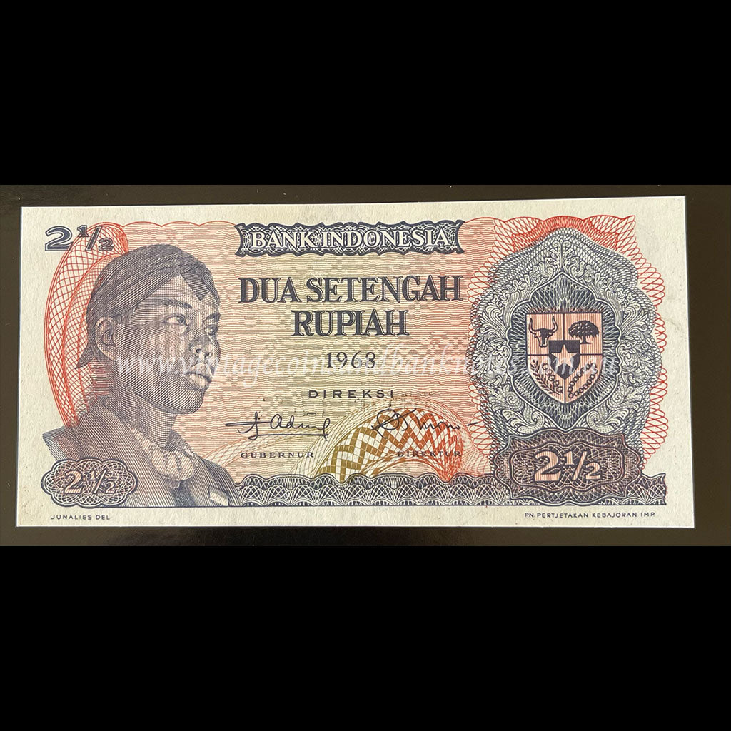 Indonesia 1968 2 1/2 Rupiah UNC