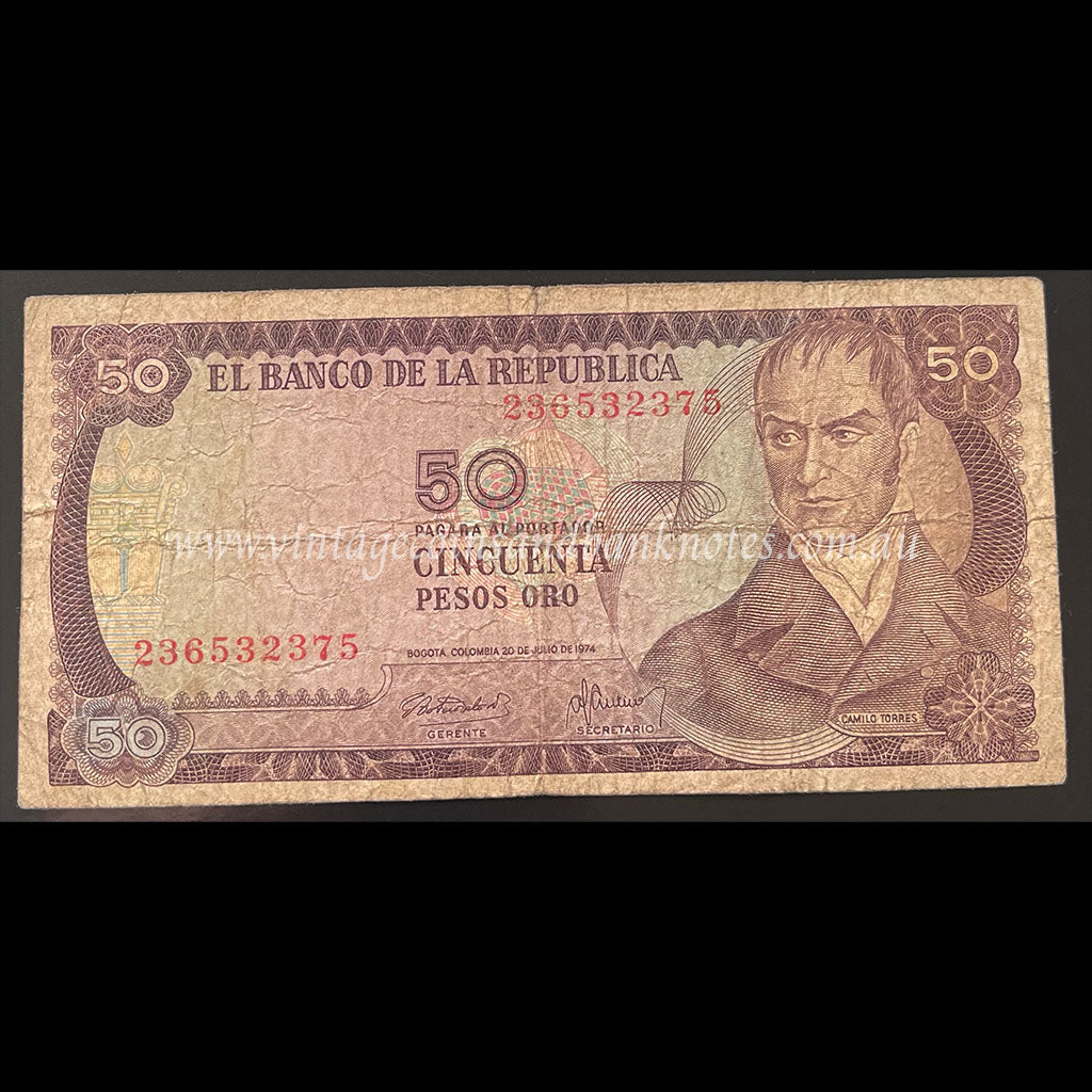 Colombia 1974 50 Pesos Oro VG
