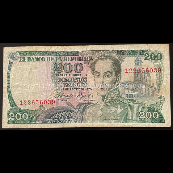 Colombia 1975 200 Pesos Oro FINE