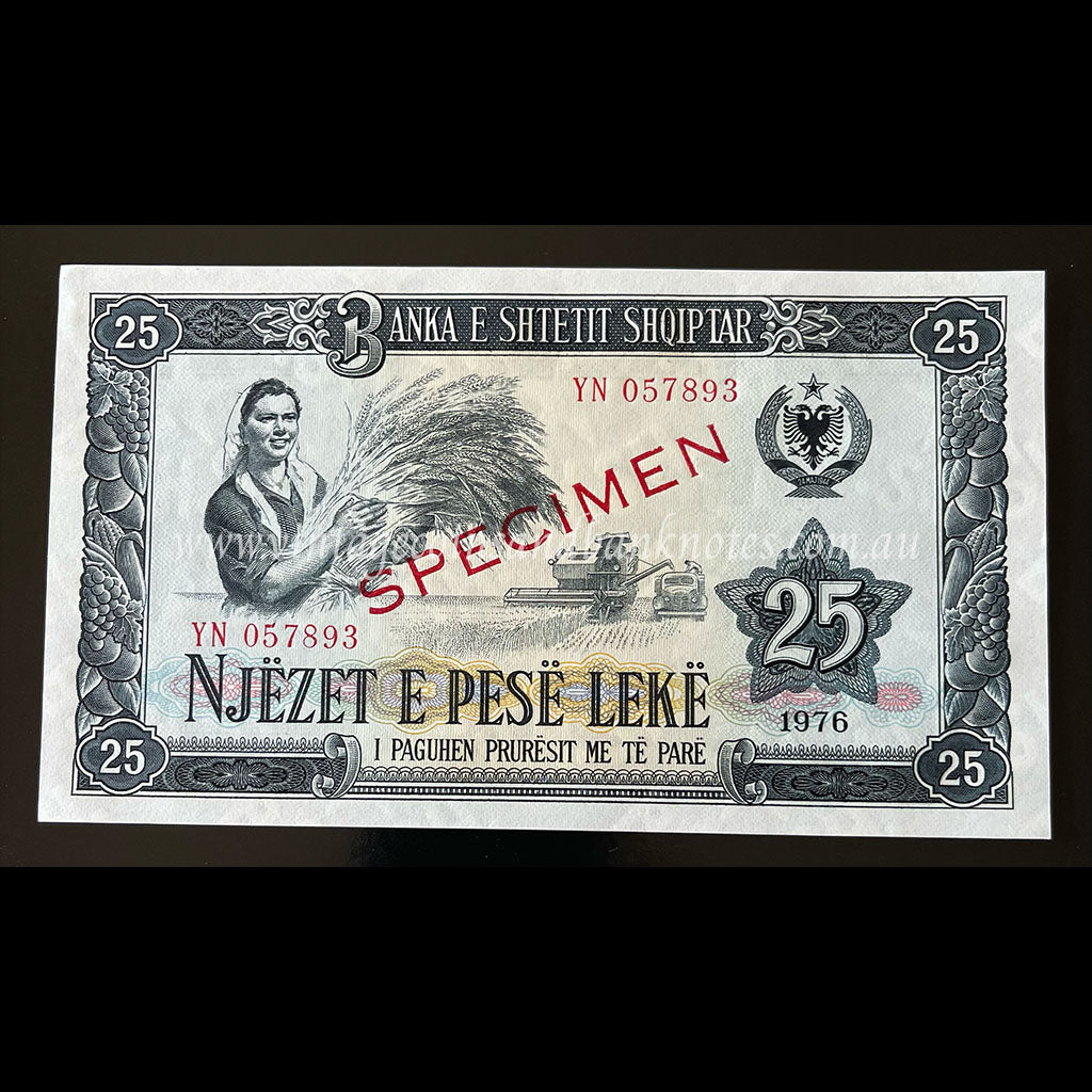 Albania 1976 25 Leke UNC Specimen