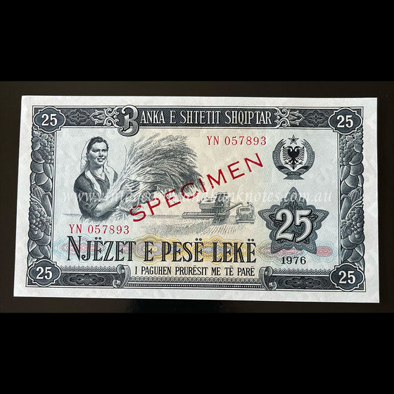 Albania 1976 25 Leke UNC Specimen