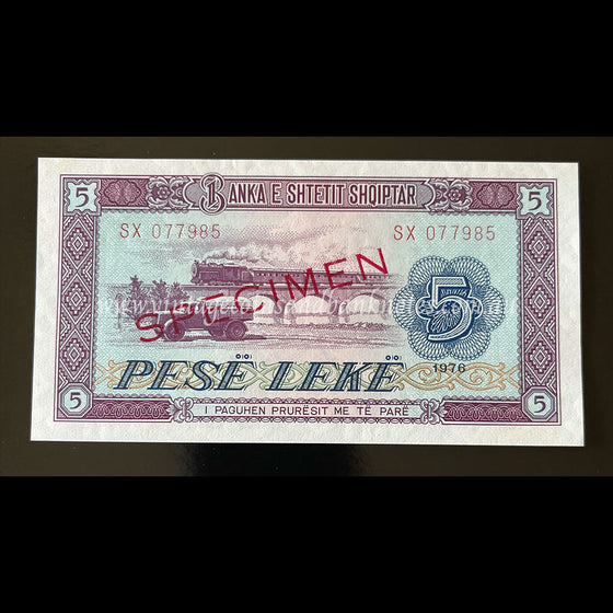 Albania 1976 5 Leke UNC Specimen