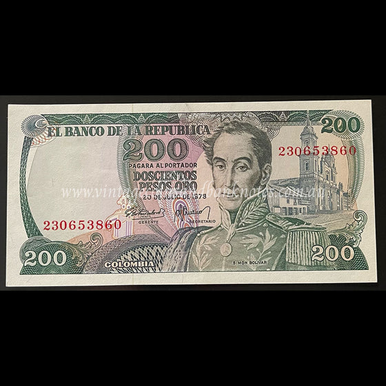 Colombia 1978 200 Pesos Oro UNC