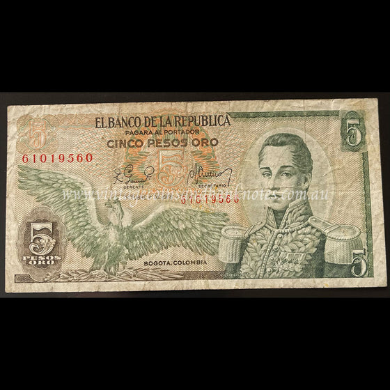 Colombia 1978 5 Pesos Oro FINE