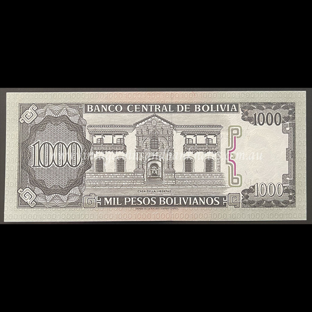 Bolivia 1982 1000 Pesos Bolivianos UNC
