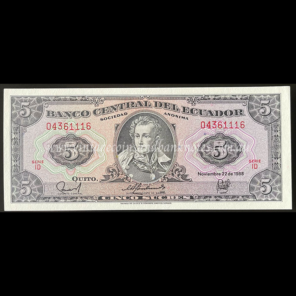 Ecuador 1988 5 Sucres UNC