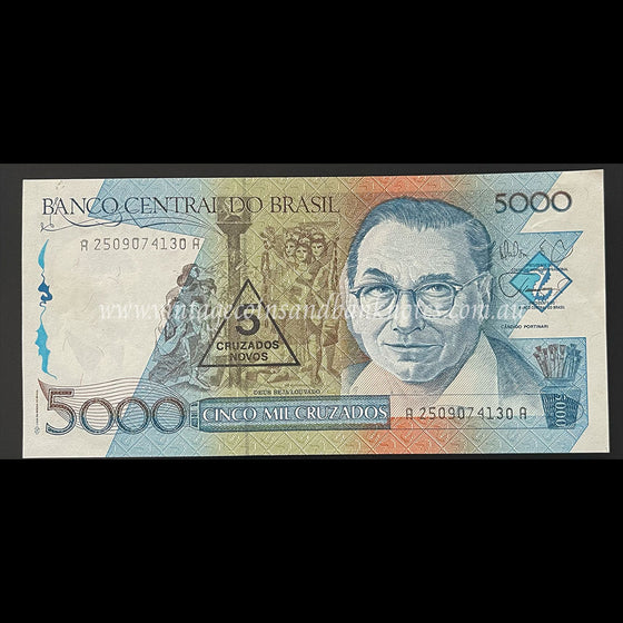 Brazil ND (1989) 5 Cruzados Novos (on 5000 Cruzados) UNC