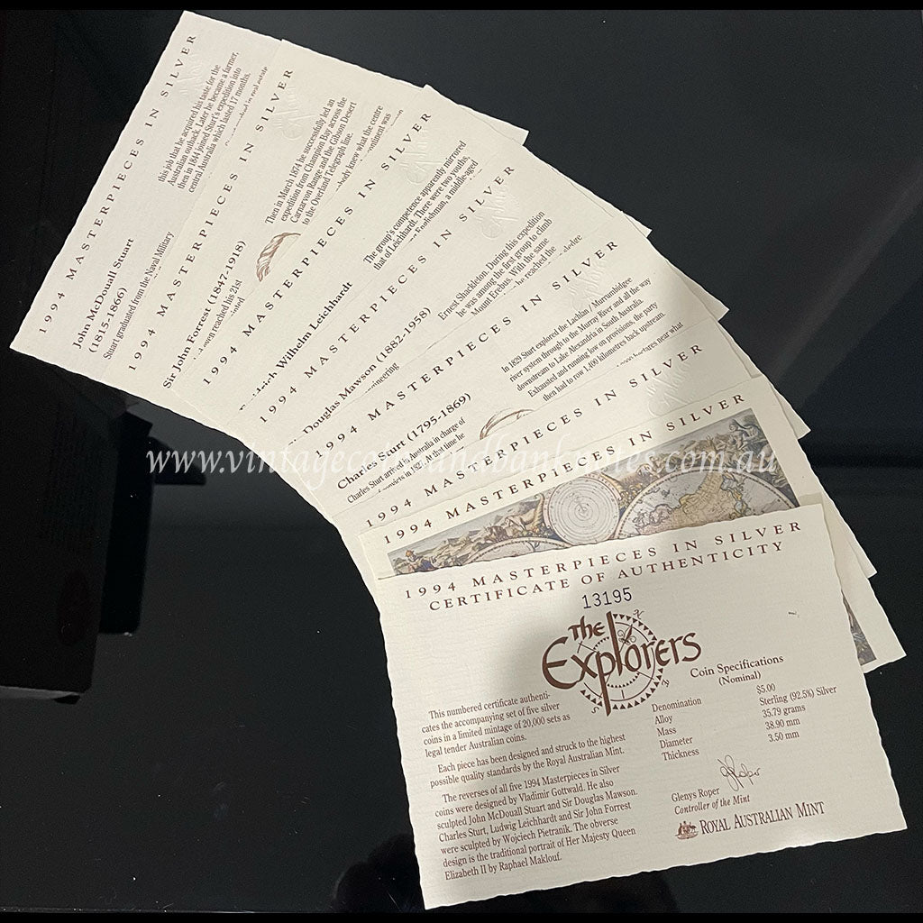 1994 $5 Proof Masterpieces in Silver - The Explorers