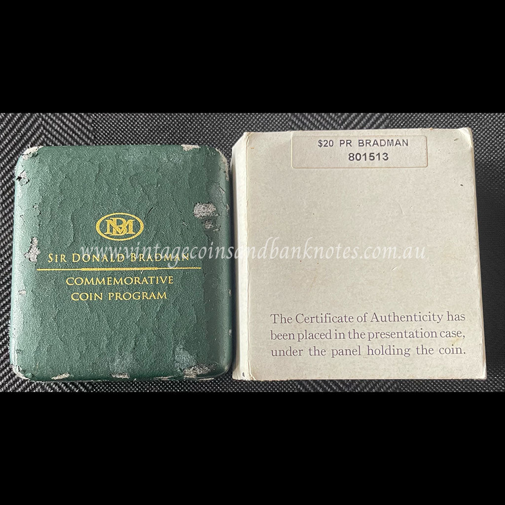 2001 $20 Don Bradman Gold Bi-Metal Proof Coin