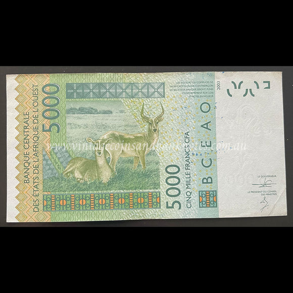 Benin 2003 (2014) 5000 Francs UNC